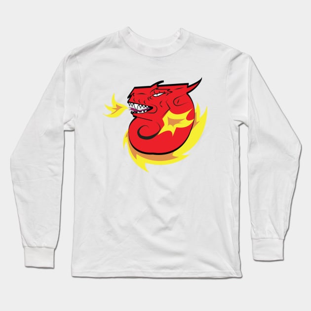 Flame Dragon Long Sleeve T-Shirt by Dan_via_winter